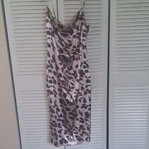 Leopard Print Slip Dress - Neutral Tones